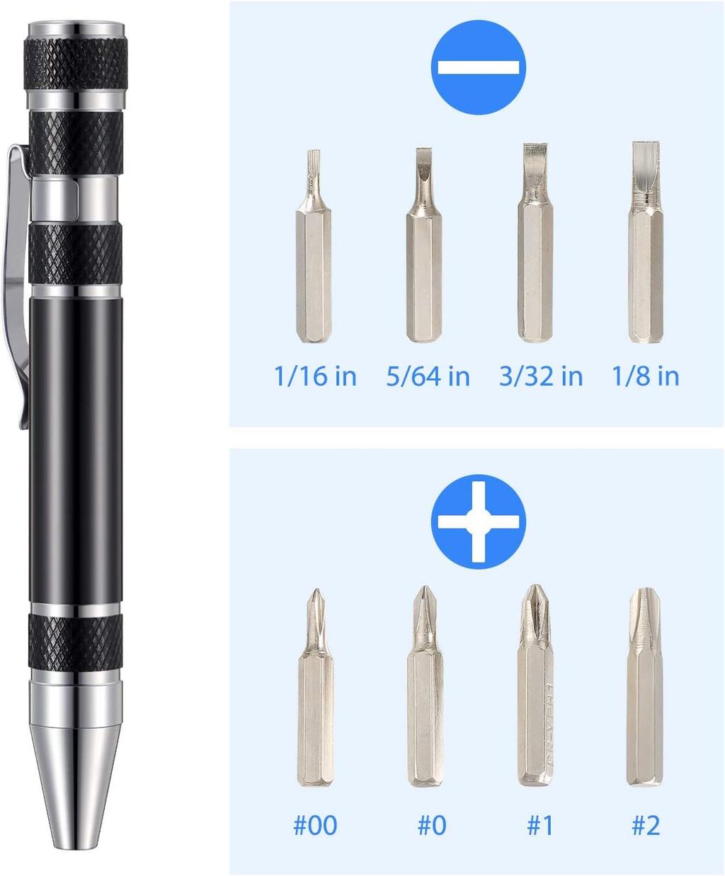 8 in 1 Mini Screwdriver Set Small Screwdrivers Pen Magnetic Repair ...