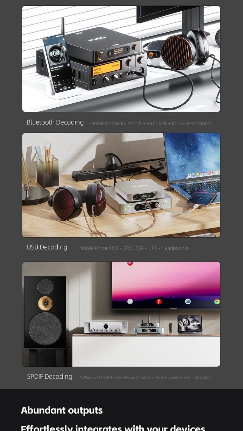 FiiO BR15 R2R, Desktop DAC and Amplifier: Qualcomm QCC5181 Bluetooth 6. ...