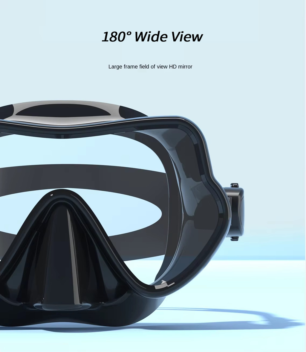 M4 Diving mask anti fog and leak proof panoramic tempered glass shatter ...