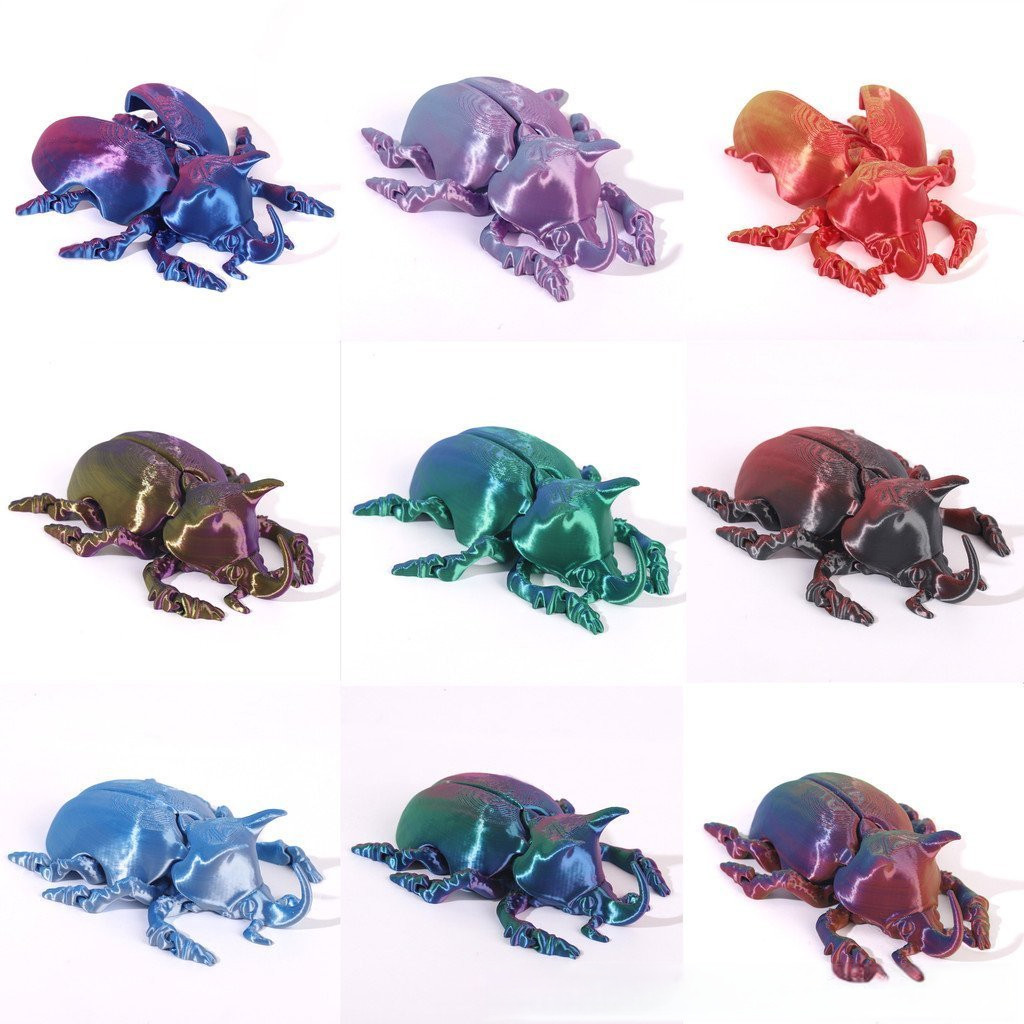 3D Printed Articulated Scarab Beetle Gold Insect Model Desk Decor ...