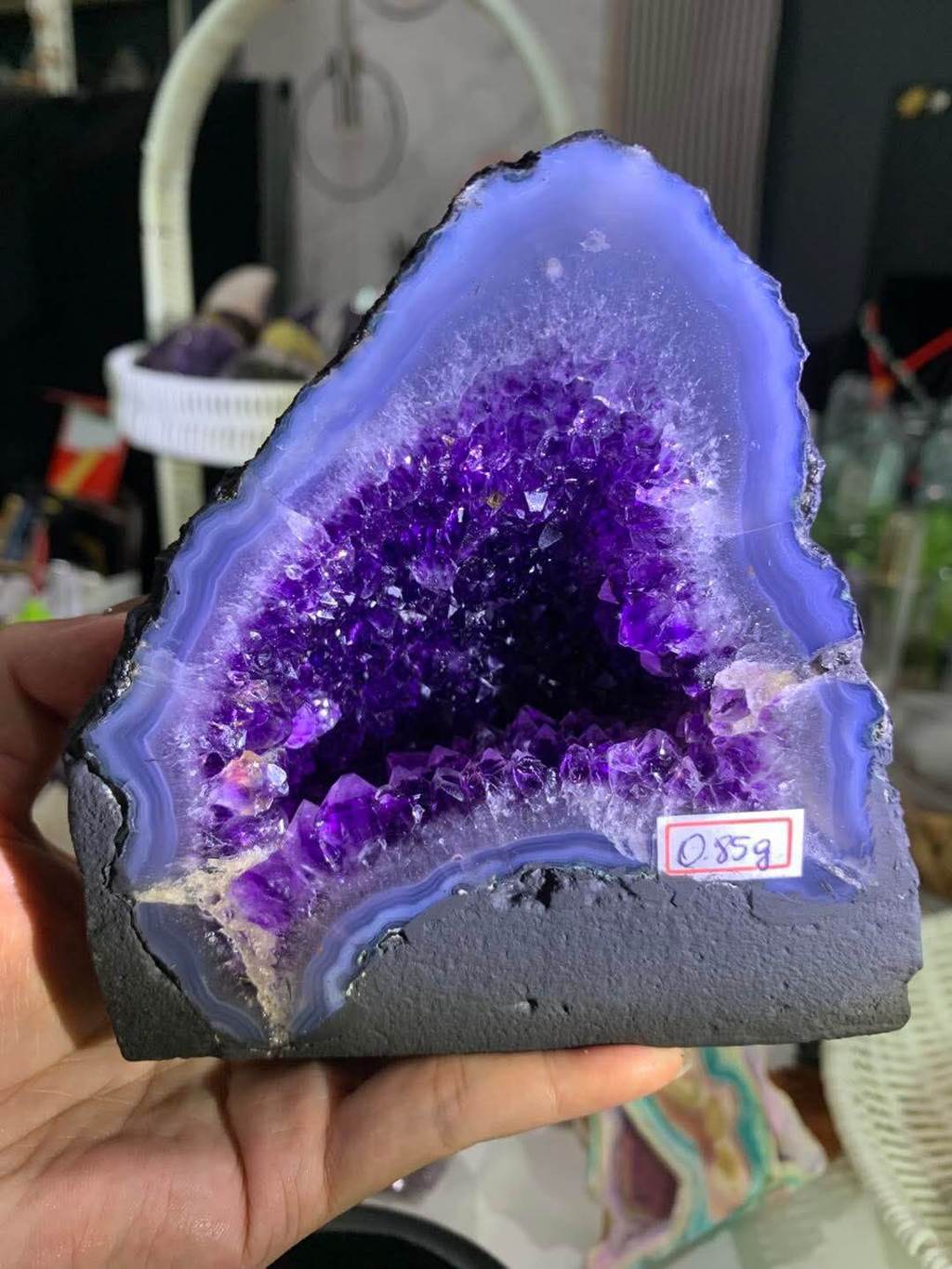 🇲🇾Johor seller 🦈 高品深美帝皇紫水晶洞｜钛晶共生 Premium ESP Geode “Imperial Purple ...