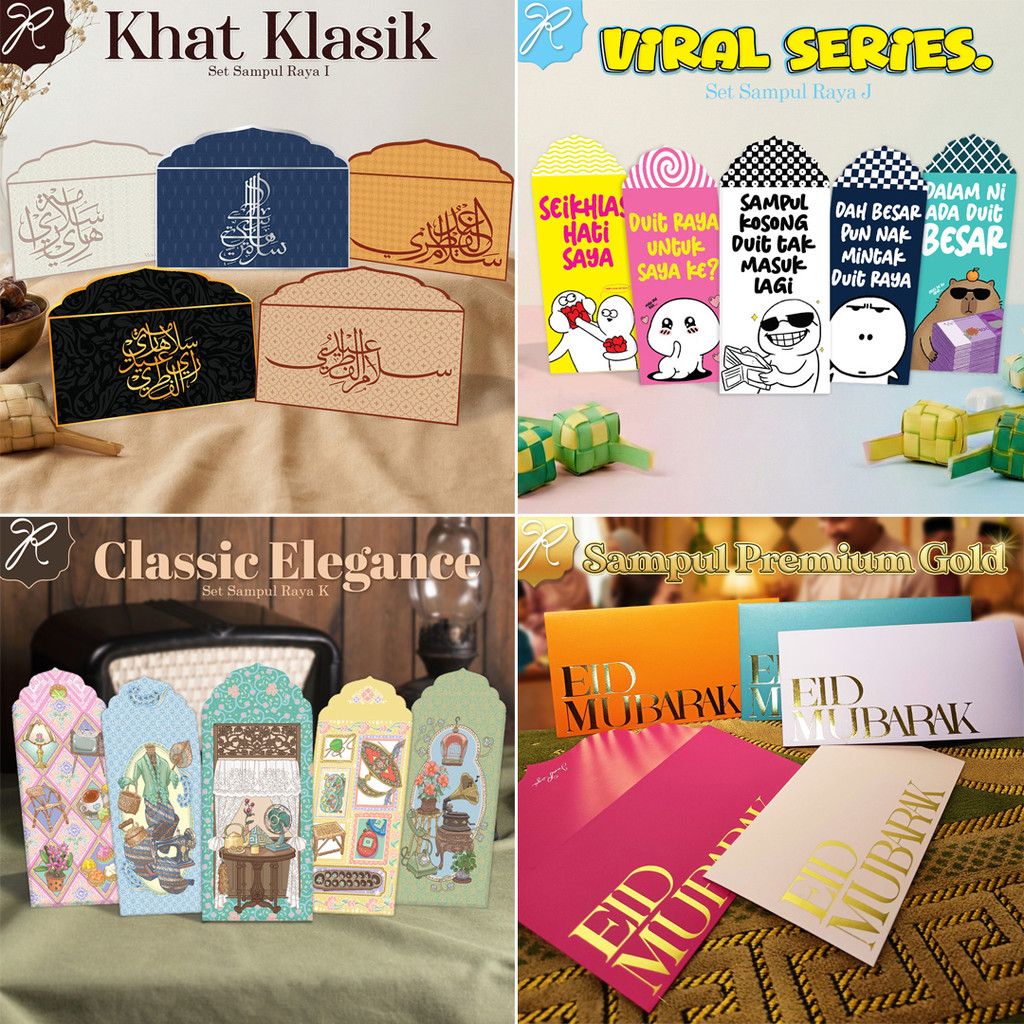 (2026 Combo Murah) Sampul Duit Raya Murah Combo Set Exclusive (50s/PKT ...