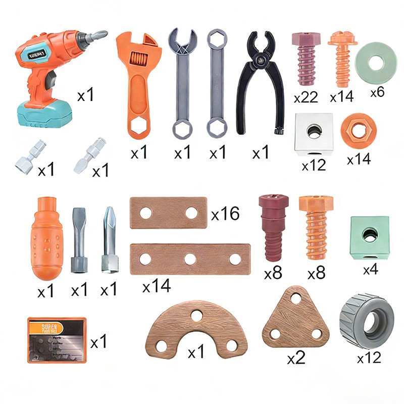 190PCS Kids Tool Toys Set With Electric Drill Tools Toy 3D Assembly For ...