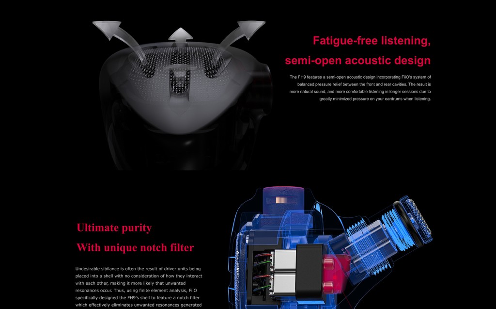 FiiO FH9, In-Ear Monitors: 13.6mm DLC Dynamic Driver 6 Knowles BA ...