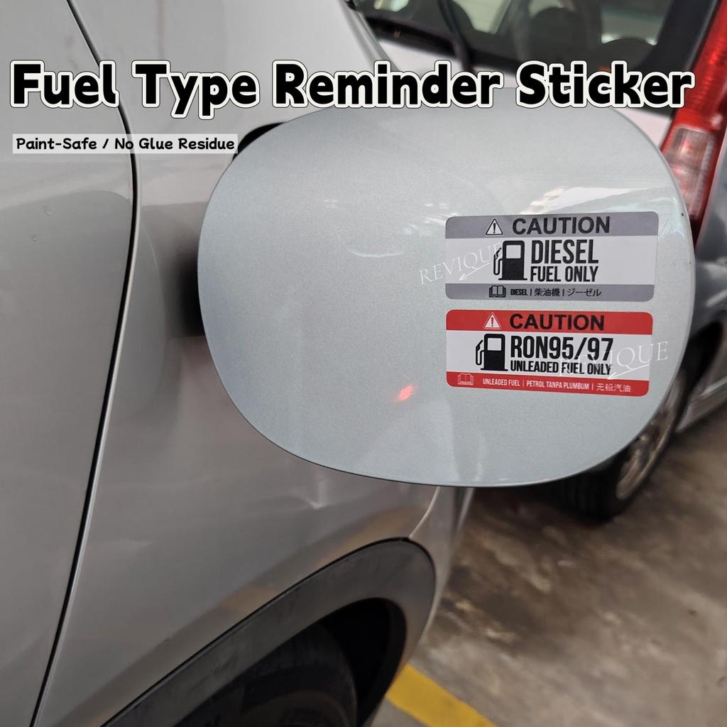 Fuel Type Reminder Sticker – Diesel / RON95 / RON97 (Paint-Safe, No ...
