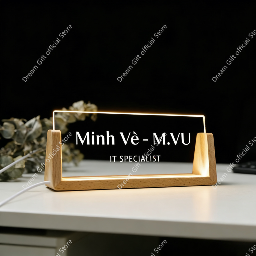 Customize Desk Name Display Desk Name Plate Wood Gift | Shopee Malaysia