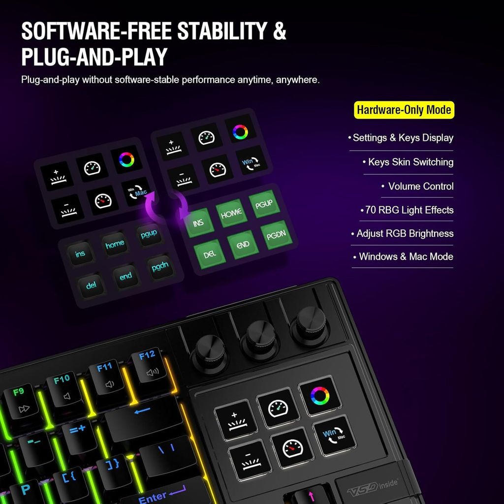 JOMAA K1 Pro Wired Macro Keyboard Full-Key Programmable On-Board Keypad ...
