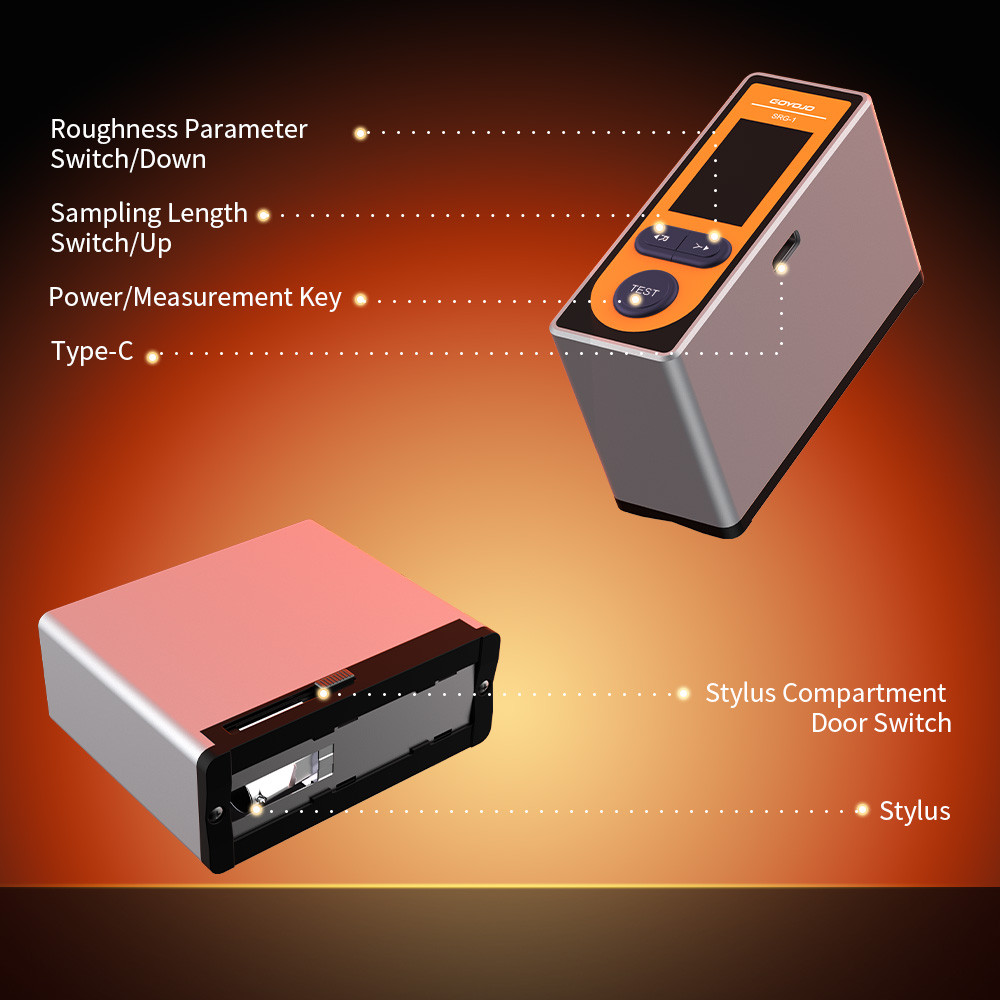 GOYOJO Handheld Digital Surface Roughness Gauge with Bluetooth Ra, Rz ...