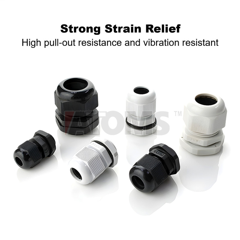 ATOMS PG Thread Nylon Cable Gland IP68 Waterproof PG7 / PG9 / PG11 ...
