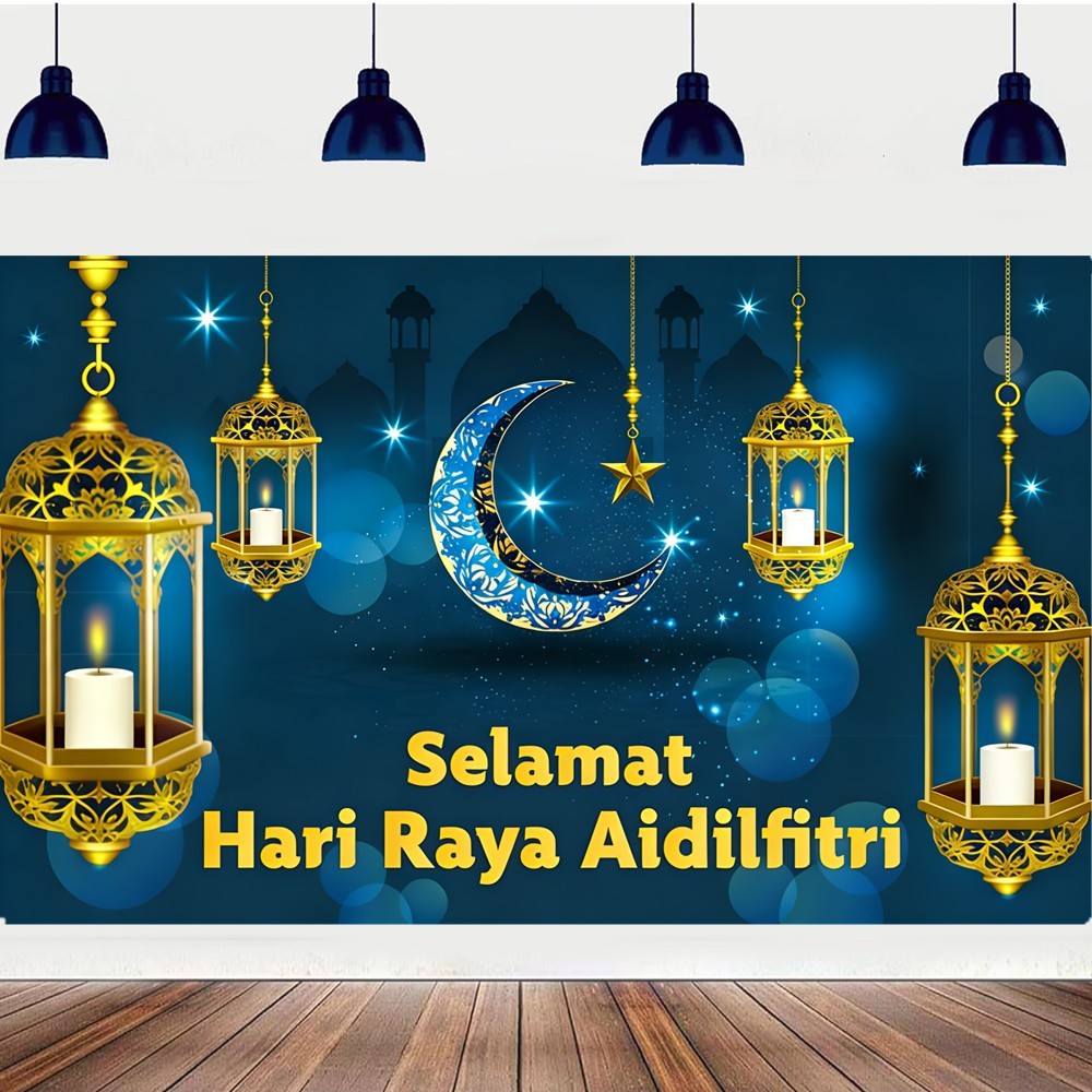 Selamat Hari Raya Aidilfitri Backdrop Banner Ramadan Party Decoration ...