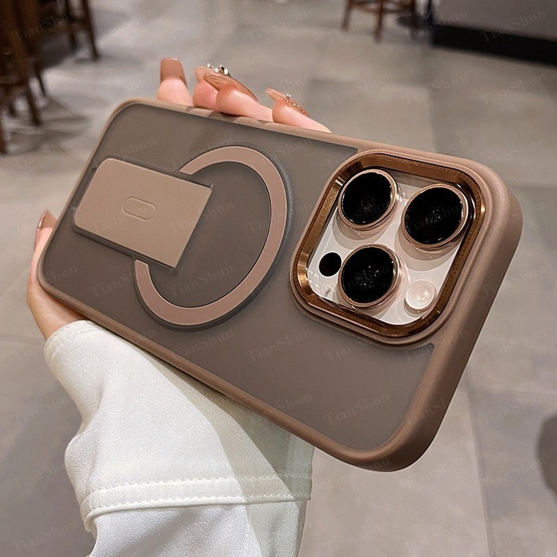 Matte Kickstand Stand Phone Case Compatible for IPhone 11 12 13 14 15 ...