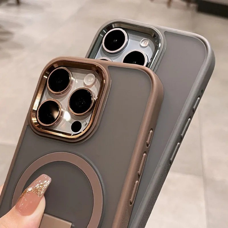 Matte Kickstand Stand Phone Case Compatible for IPhone 11 12 13 14 15 ...