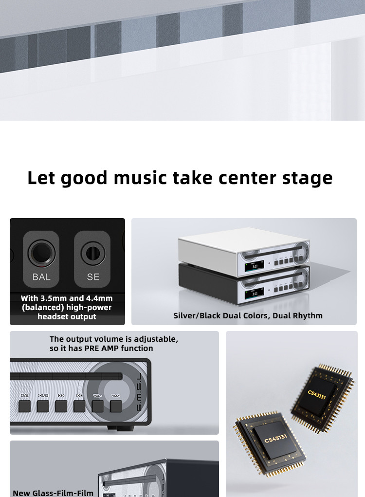 SMSL PL100 Pro CD Player Multi-function CS43131*2 DAC Chips Supports ...