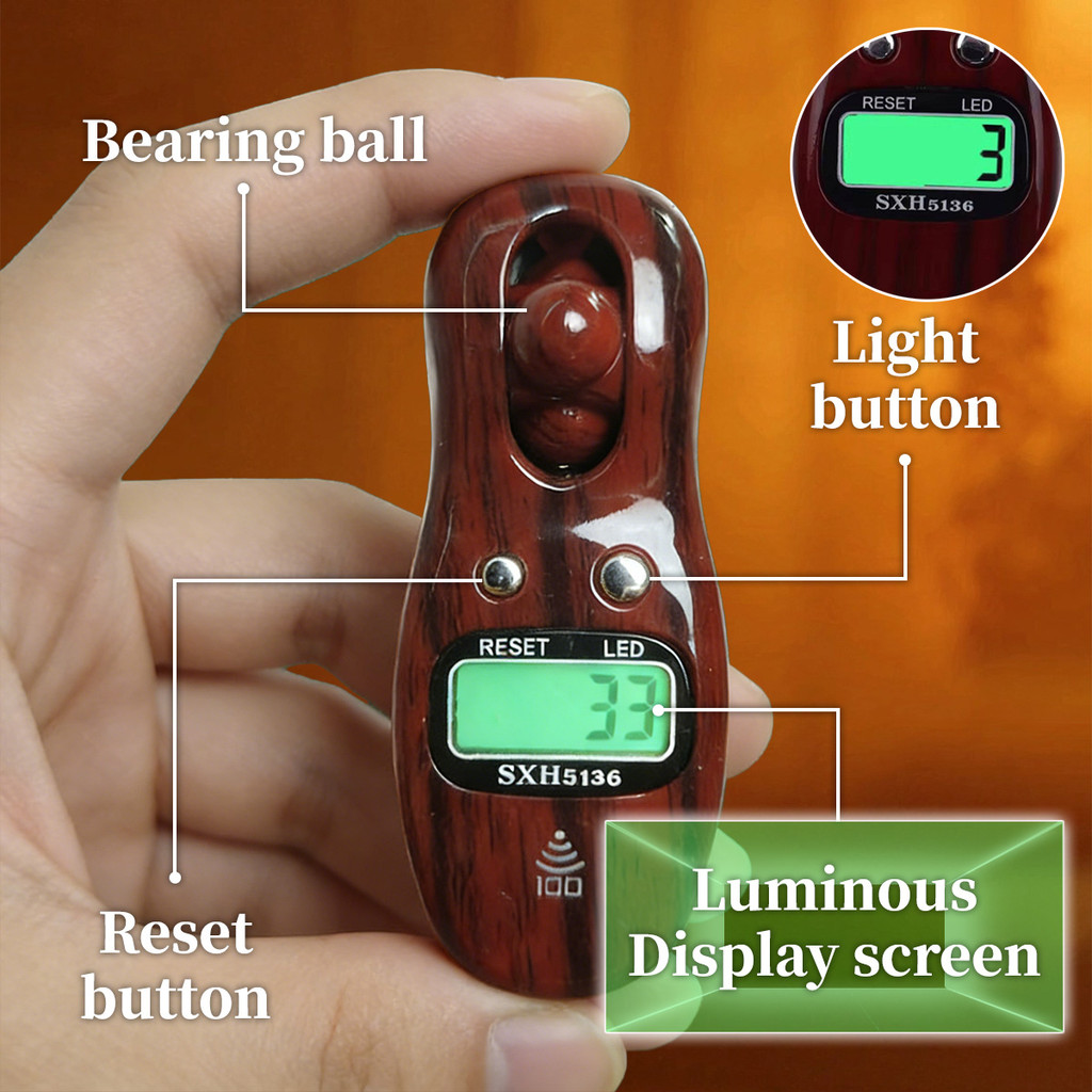 Electronic Zikir Tasbih LED Beep Ring Mini Beads Sound Finger Counter ...
