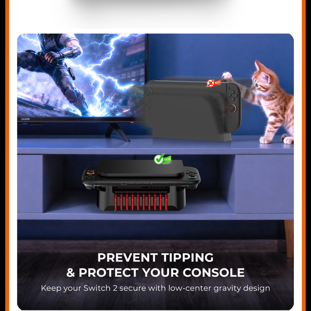 JYS Nintendo Switch 2 OLED V1/V2 TV Dock Horizontal Display Stand Game ...