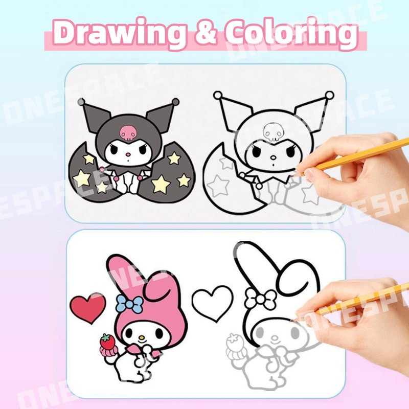 Sanrio DIY Painting Book Kuromi Melody Tracing Sketch Coloring Drawing ...