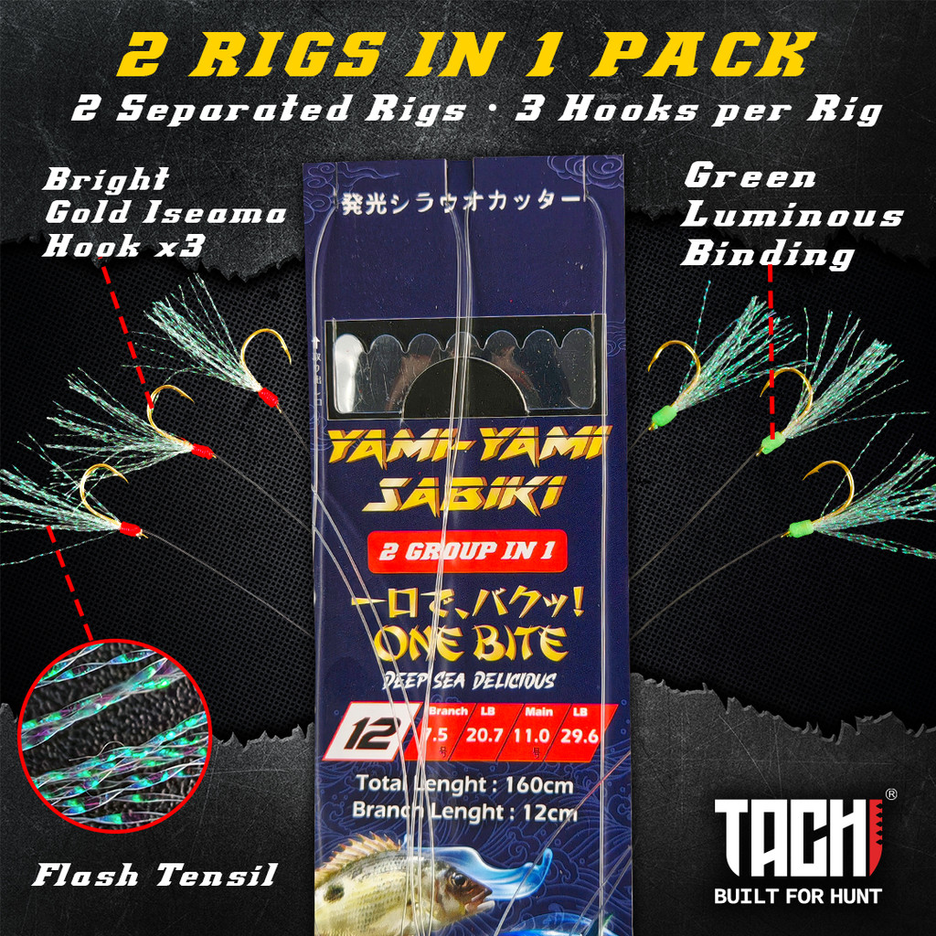 TACHI YAMI-YAMI Apollo Sabiki 2 RIGS IN ONE Day Fishing Apollo Rig Live ...