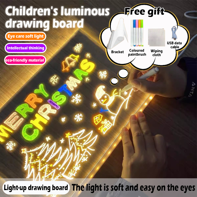 Magic Glow in The Dark Drawing Board for Kids Reusable Luminous DIY ...