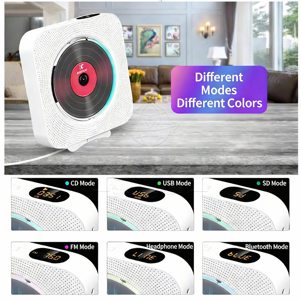 Portable CD DVD Music Player Bluetooth Speaker Stereo CD LED Screen ...