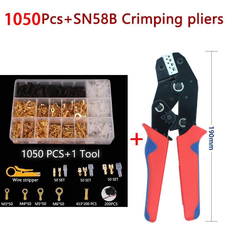 SN-58B Crimping tool Crimping pliers Insulated bus bar male connector ...