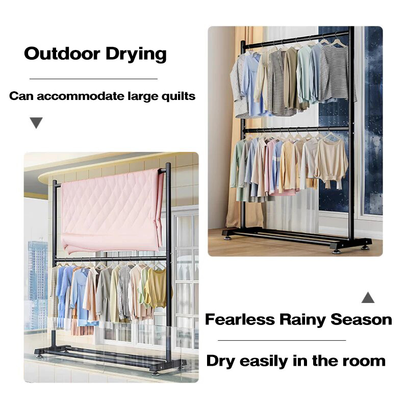 𝐆𝐫𝐞𝐞𝐧 𝐋𝐞𝐚𝐟 Clothes hanging rack Rak Baju Laundry Rack Cloth Hanger Rack ...