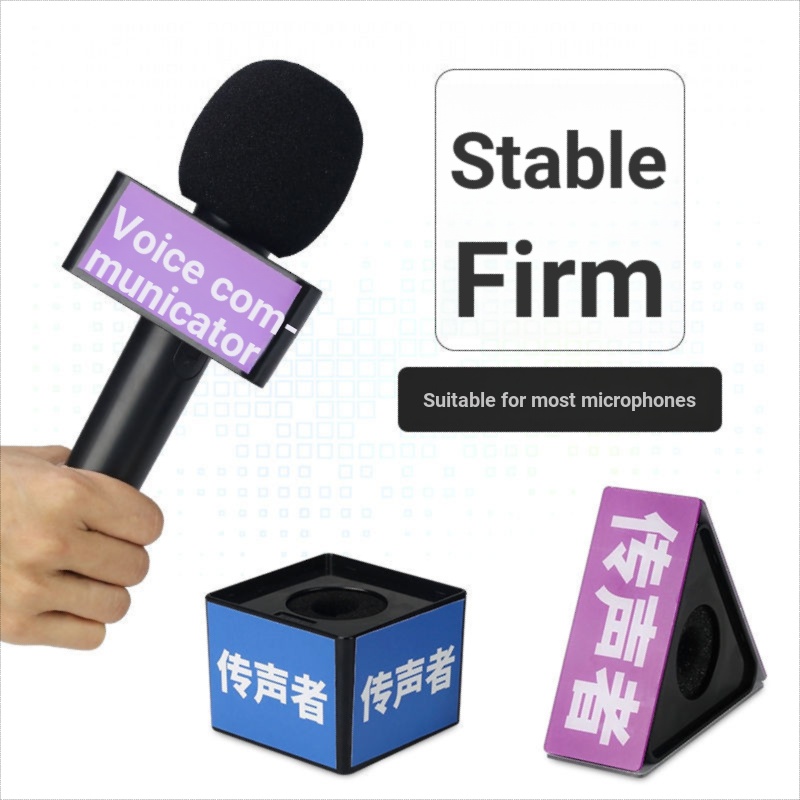 Microphone Brand Table logo Sign Custom Microphone Interview Board News ...