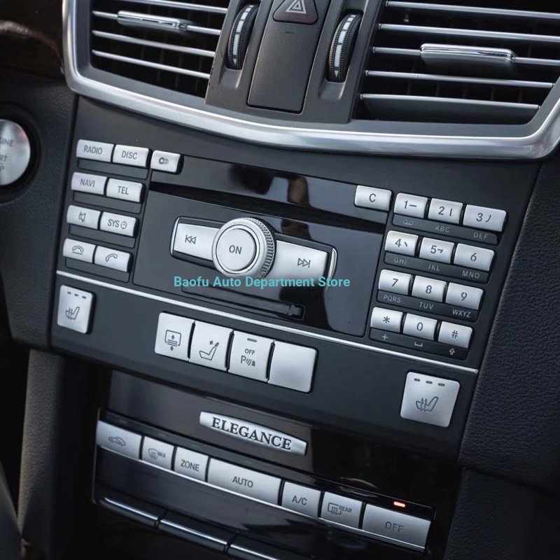 ️ BENZ BENZ Audio Button Sticker Silver W204 W212 C200 C250 C300 CD ...