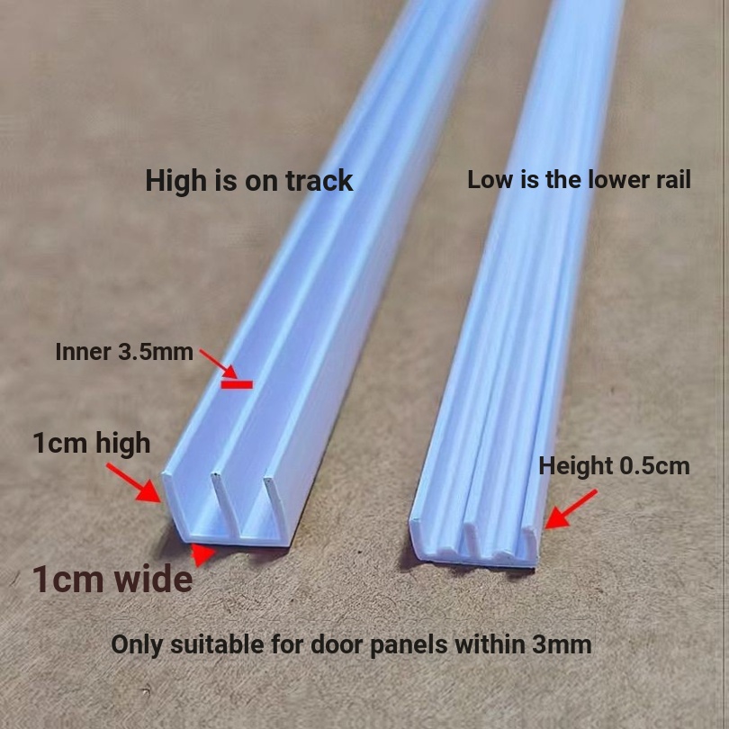 White 10 Wide Plastic Glass Cabinet Door Slide Rail Exhibition Cabinet ...