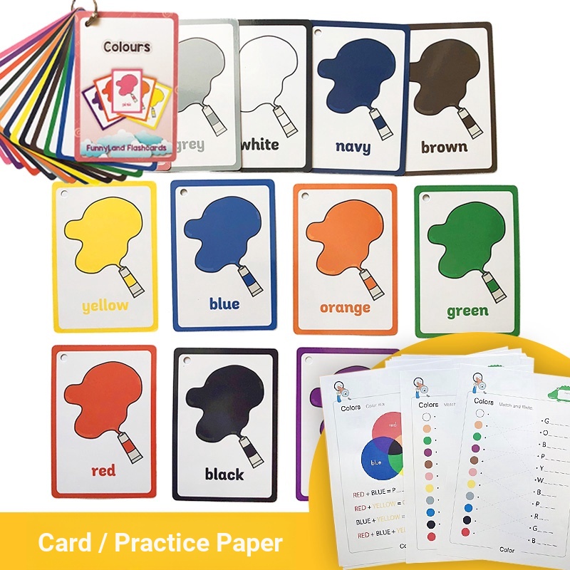 Color Children English Flash Card Teaching Aids Little Master Reading