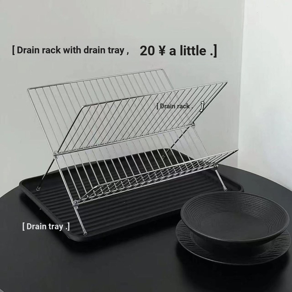 X-shaped Foldable Drain Dish Rack Double-Layer Kitchen Drain Rack ...