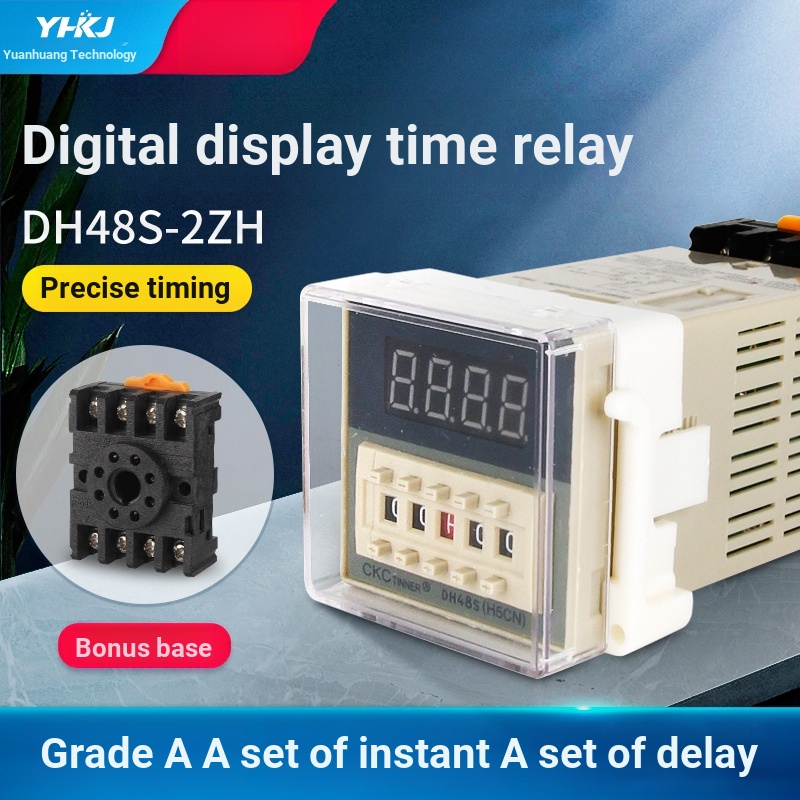 Digital Display Time Relay DH48S2ZH Free Base One Set Instant Motion Delay 220V24V380v Shopee