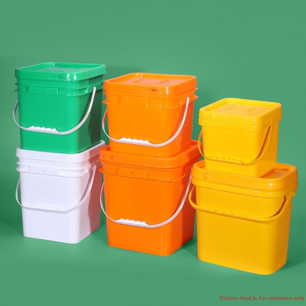 Thick Plastic Bucket Square Bucket Large Food Grade Cat Food Dog Food Sealed Bucket 8 Liter