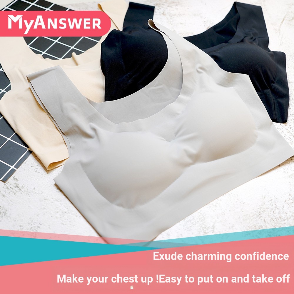 Women Artsy Casual Pure Color One Piece Wireless Bra