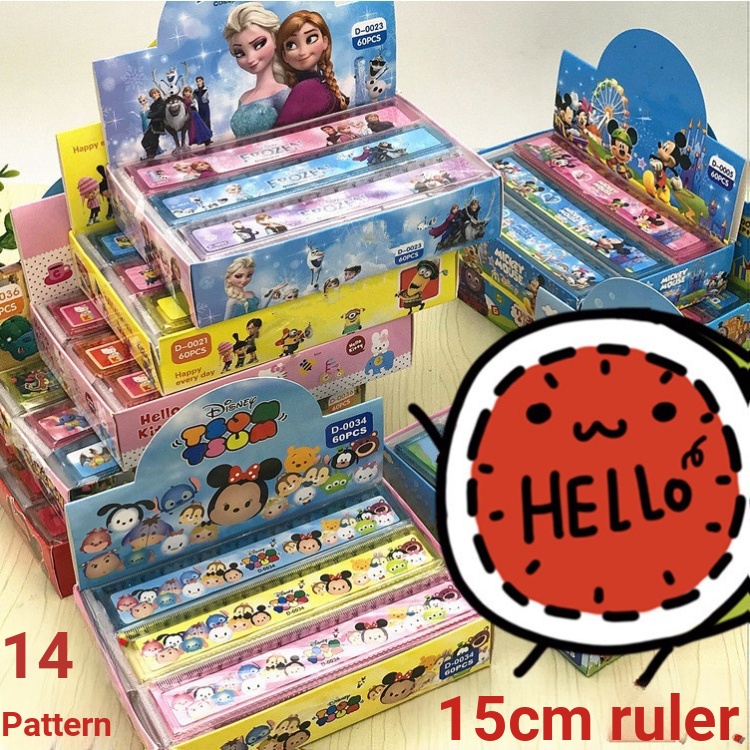 ((21 Styles) Cartoon Ruler WJ063 15CM Wave Ruler Plastic Ruler Pikachu ...