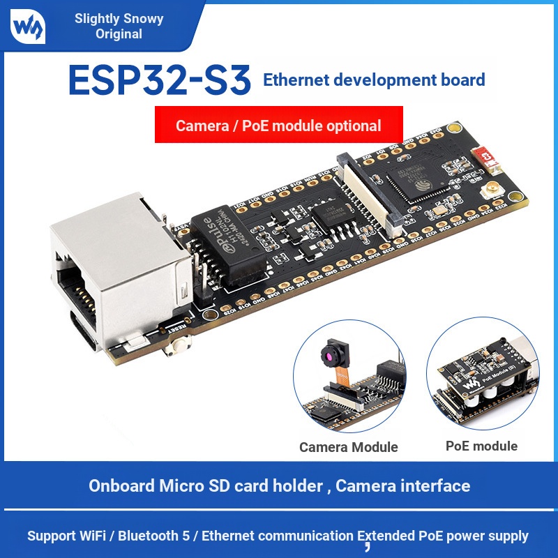 ESP32-S3 Ethernet Development Board 10/100Mbps with PoE Module Dual ...