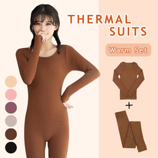 Autumn and Winter Suits Thermal Underwear, Women's Thermal Suits, Seamless  Self-Heating Bottoming Shirts, Autumn and Winter Inner Wear (Blue 6)