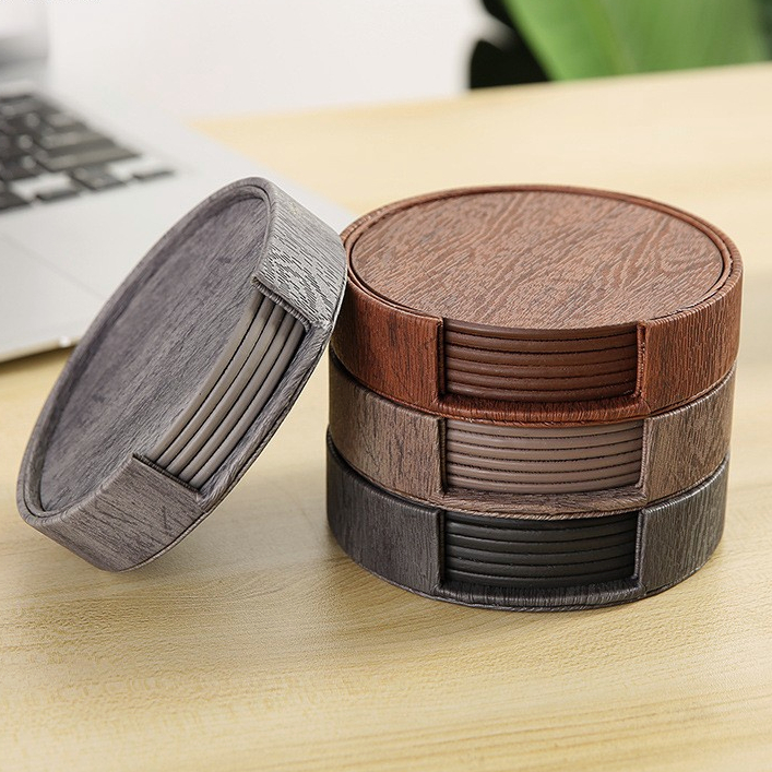 【KORDISEN】 6pcs/set Coaster Leather Coaster Customized Coaster Leather ...