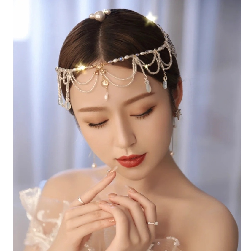 Crystal Tassel Headband Forehead Hair Jewelry Shopee Malaysia