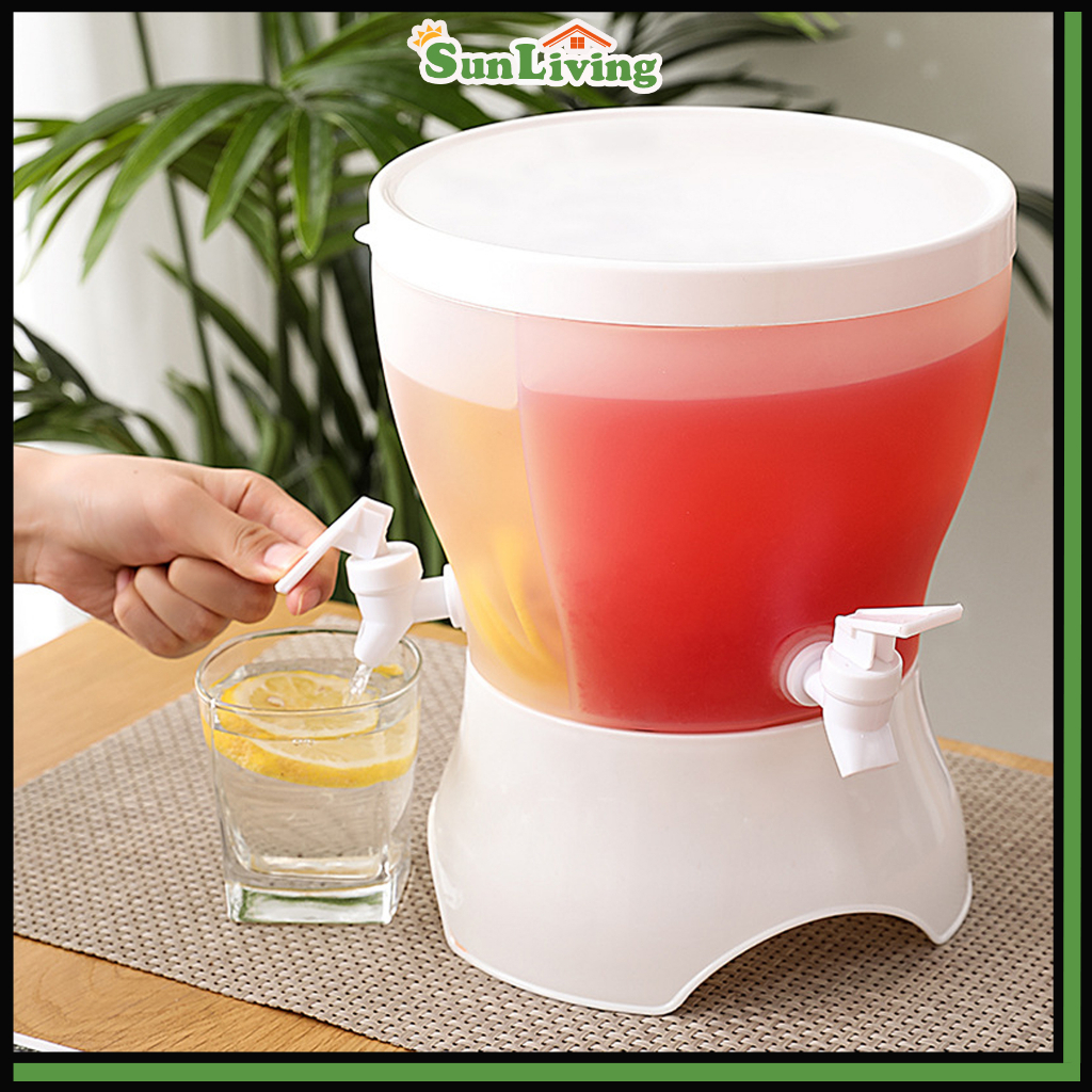 Rotatable 5L Large Capacity Water Jug DIY Fruit Drink Dispenser Fridge