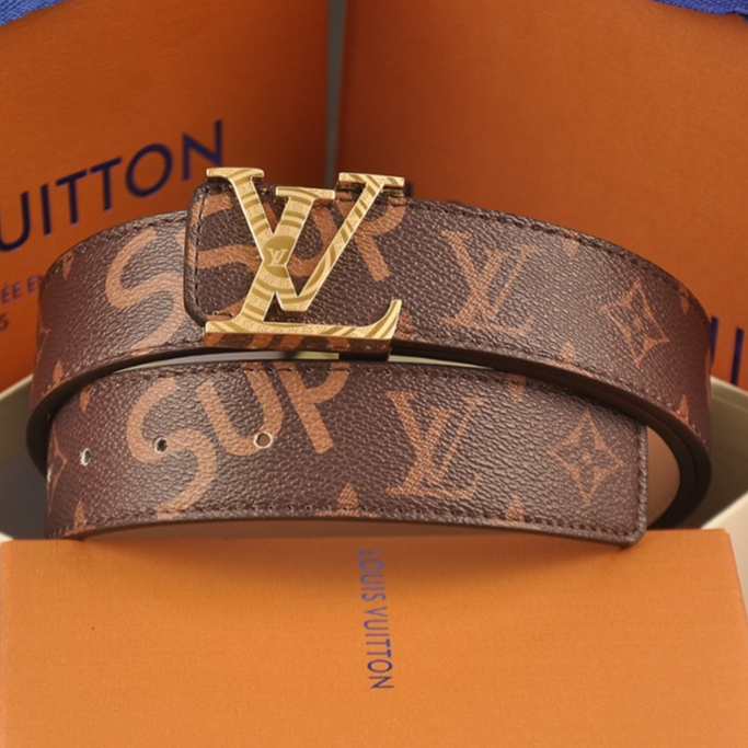 Louis Vuitton LV SUP Striped Black/Gold/Silver Metal Buckle Print ...