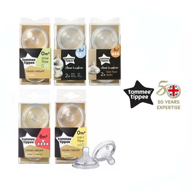 Tommee Tippee Closer to Nature Super Soft teat, SlowFlow,Fast Medium
