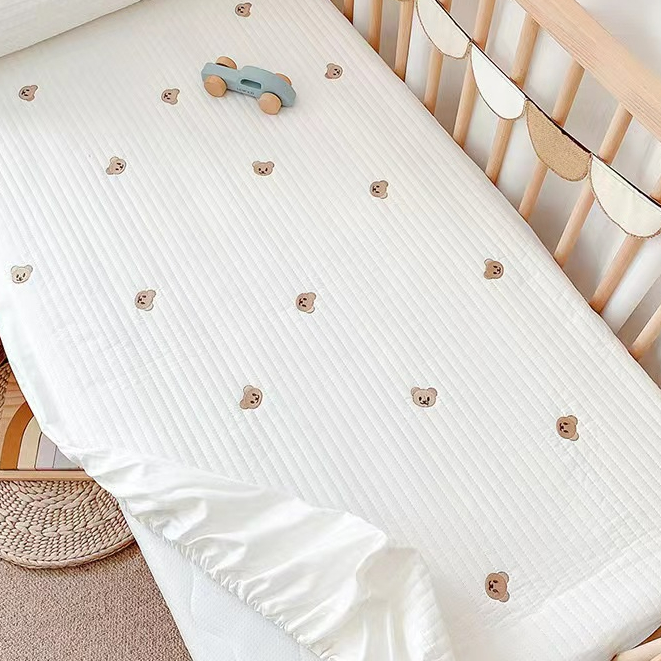 thumbnail image 2 of Soft Cotton Fitted Sheet For Baby Crib & Cot – All Sizes, Elastic Edges, Nursery Bedding 2 of 6