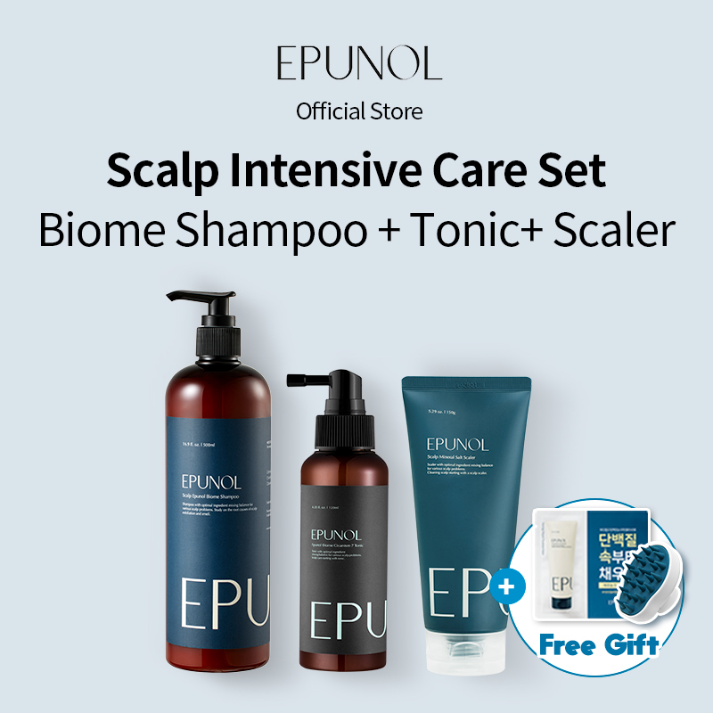 [Epunol] Scalp Intensive Care Set (Shampoo+Tonic+Scaler) Massager Free