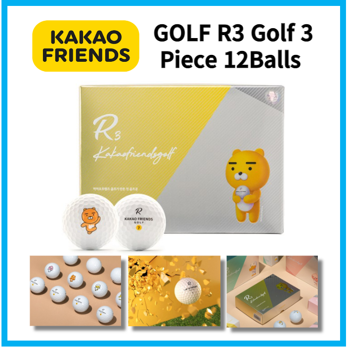 KAKAO FRIENDS GOLF R3 Golf Balls, 3 Piece Ionomer Cover, Maximum