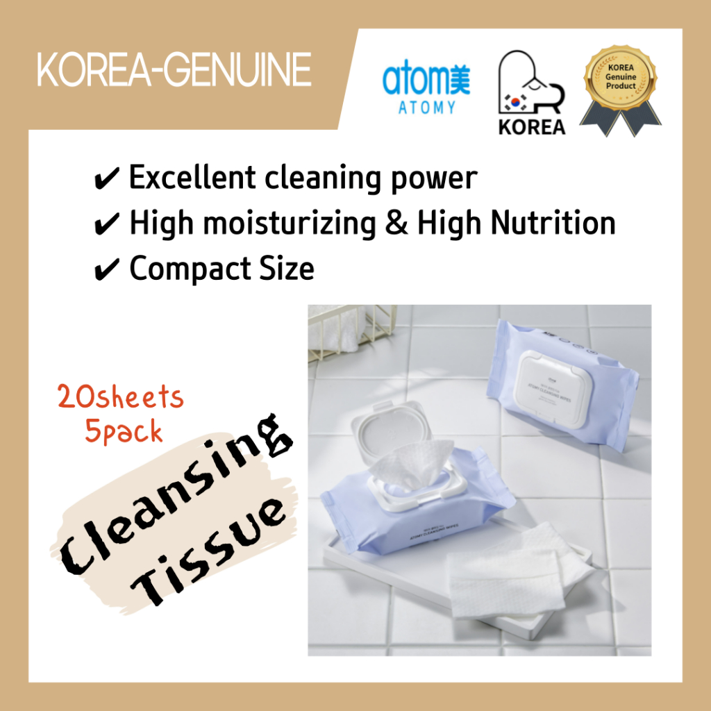 [Atomy] Makeup Cleansing Tissue Gentle Safe Moisturizing Compact ...