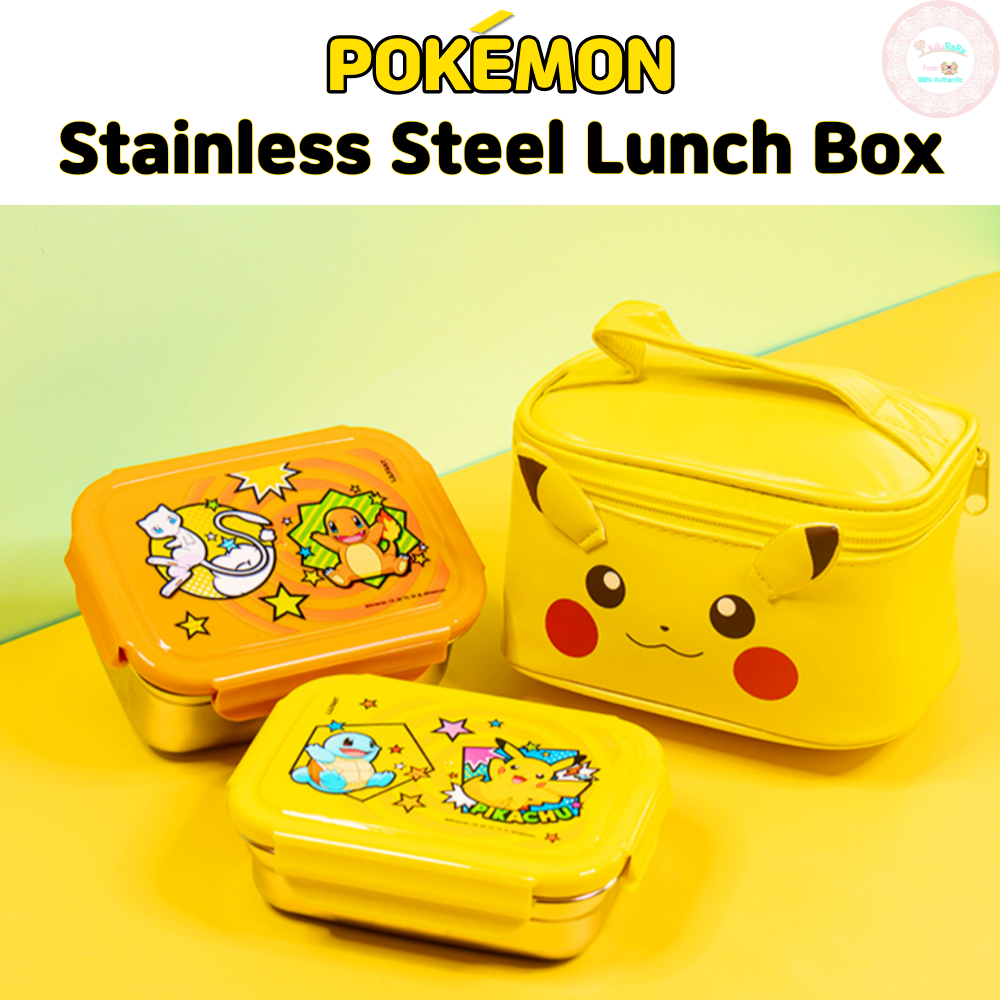 Lilfant Pokémon Double Lock Stainless Steel 2 Tier Lunch Box Bag Set