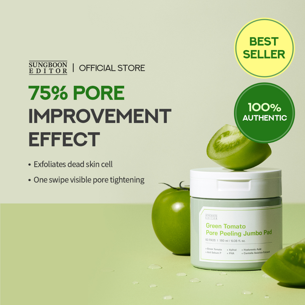 SUNGBOON EDITOR Green Tomato Pore Peeling Jumbo Pad (180ml x 60 Pcs