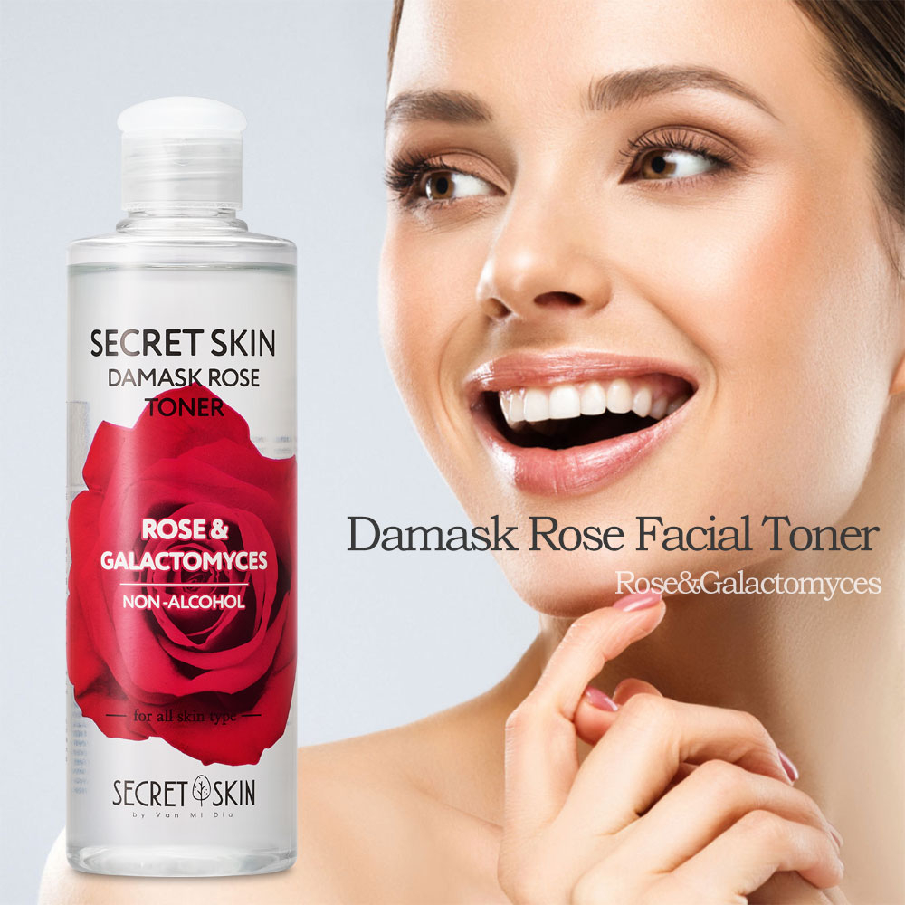 SECRET SKIN Damask Rose Facial Toner 250ml Rose Galatomyces Alcohol