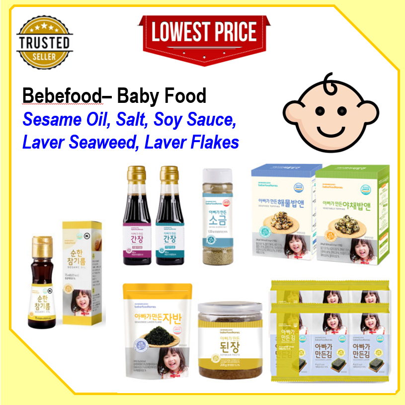 [Korea] Bebefood Sesame oil, Salt, Soy sauce, Laver seaweed, Laver flakes / shipping from Korea