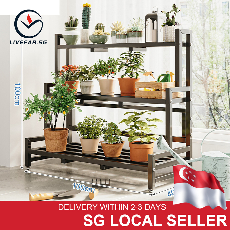 MYU Indoor/Outdoor Livefar Stainless Steel MYU Metal Plant Rack Ladder ...